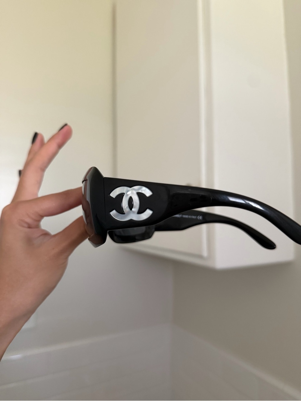 CHANEL Mother of Pearl Black Sunglasses
